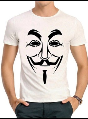 V for Vendetta T-shirt V字仇杀队 T恤 短袖 白色 T恤衫 男女