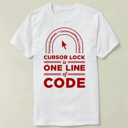 Cursor Lock Is One Line of Code   DIY Tee T-Shirt T恤 衣服
