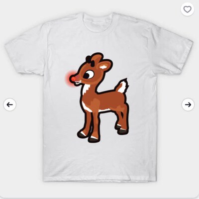 Rudolph The Red Nosed Reindeer T-Shirt 圣诞鹿主题T恤衣服男女
