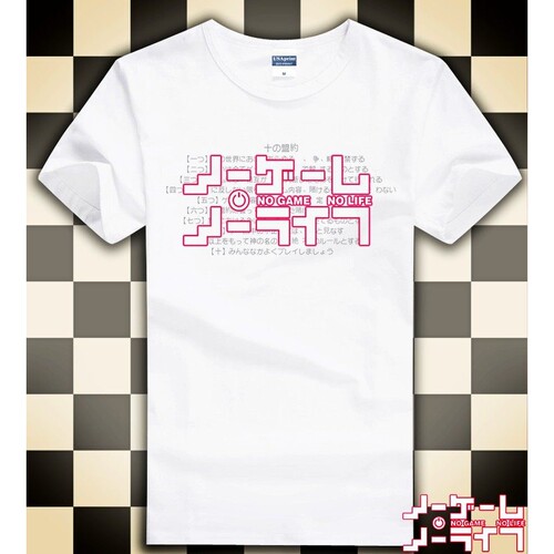 游戏人生no game no life 十の盟约 空 动漫周边 V领短袖T恤