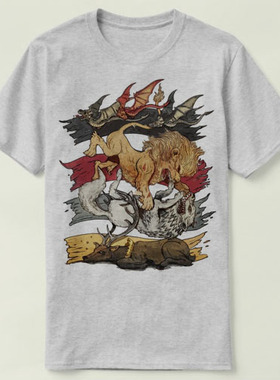 Game of Thrones 权力的游戏 圆领 定制男女 Tee T-Shirt T恤