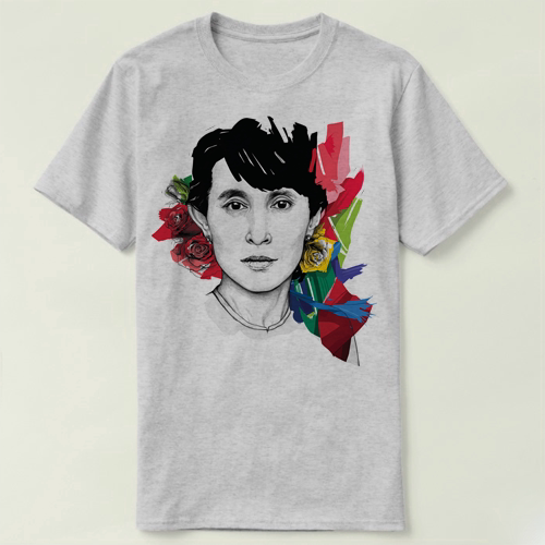 Aung San Suu Kyi 昂山素季 缅甸  定制男女Tee T-Shirt T恤 3