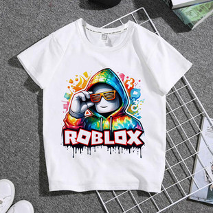 体恤儿童男孩半袖 上衣潮 T恤夏季 Roblox罗布乐思游戏卡通男童短袖