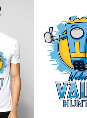 Fallout 4 vault boy辐射4T-Shirt男女T恤班服定制TEE圆领 24