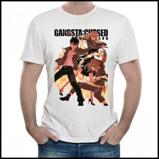 黑街T恤 动漫 白色卡通 黑街 短袖T恤衫 男女 GANGSTA t-shirt