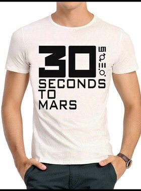 30STM T-shirt 乐队 30秒上火星 T恤 潮流T恤 白色 短袖 T恤 男女