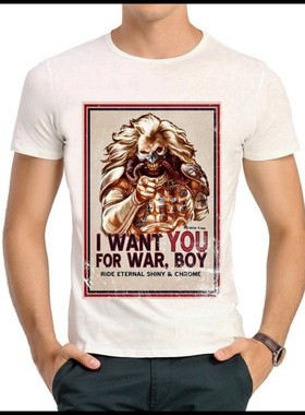 Mad Max T-shirt 疯狂麦克斯 T恤 白色 短袖T恤 吉他男 T恤 男女