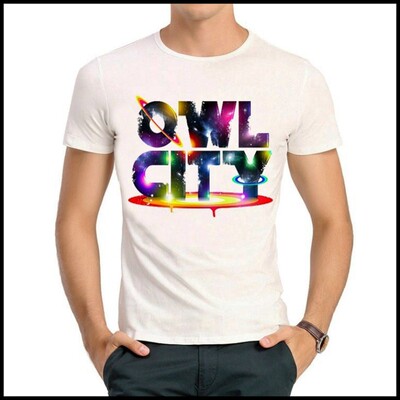 Owl City T-shirt 猫头鹰之城 T恤 白色短袖 欧美 猫头鹰 T恤