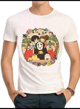 spirited away T-shirt 千与千寻 T恤 白色 动漫T恤 无脸男 男女