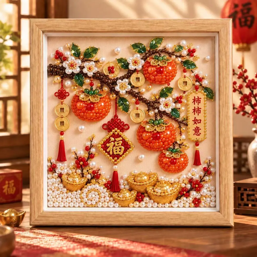 【手工礼物】吉祥福禄系列珍珠画钻石绣手工diy高颜值桌面摆台KD
