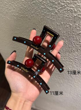 高级感韩系波点抓夹少女气质百搭后脑勺盘发发饰KD