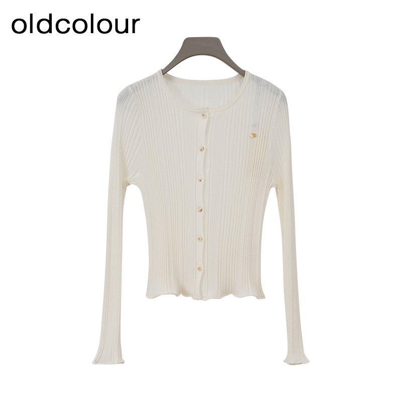 oldcolour欧珂春季商场同款时尚修身透气毛织短外套女Q180506A1