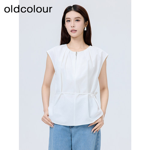 oldcolour欧珂夏季简约宽松圆领百搭日常通勤短袖套头衫女