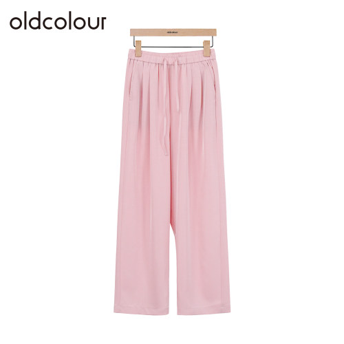 oldcolour欧珂夏季轻薄休闲日常通勤纯色百搭直筒长裤女Q280705A1