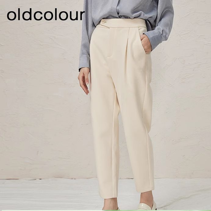 oldcolour冬季新品百搭时尚通勤修身遮肉显瘦长裤女BQ490703A1