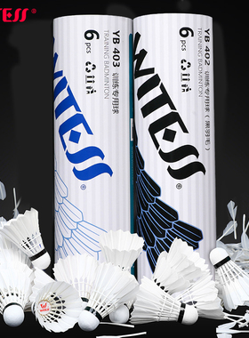 WITESS目击者羽毛球6只装耐打王不易打烂鸭毛室外比赛套装训练用