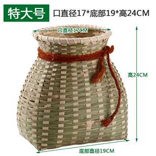 采茶舞蹈演出道具摆件纯手工竹编小鱼篓茶叶篓小竹篓插花竹篮儿童