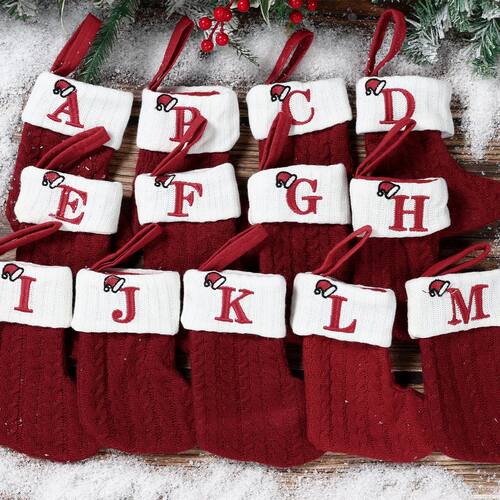 Christmas Alphabet Knitting Socks Christmas Tree Ornaments C