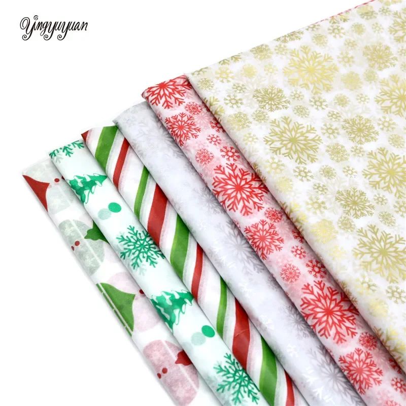 10Pcs/bag Snowflake Print Wrapping Tissue Paper 50*66 Cm Chr
