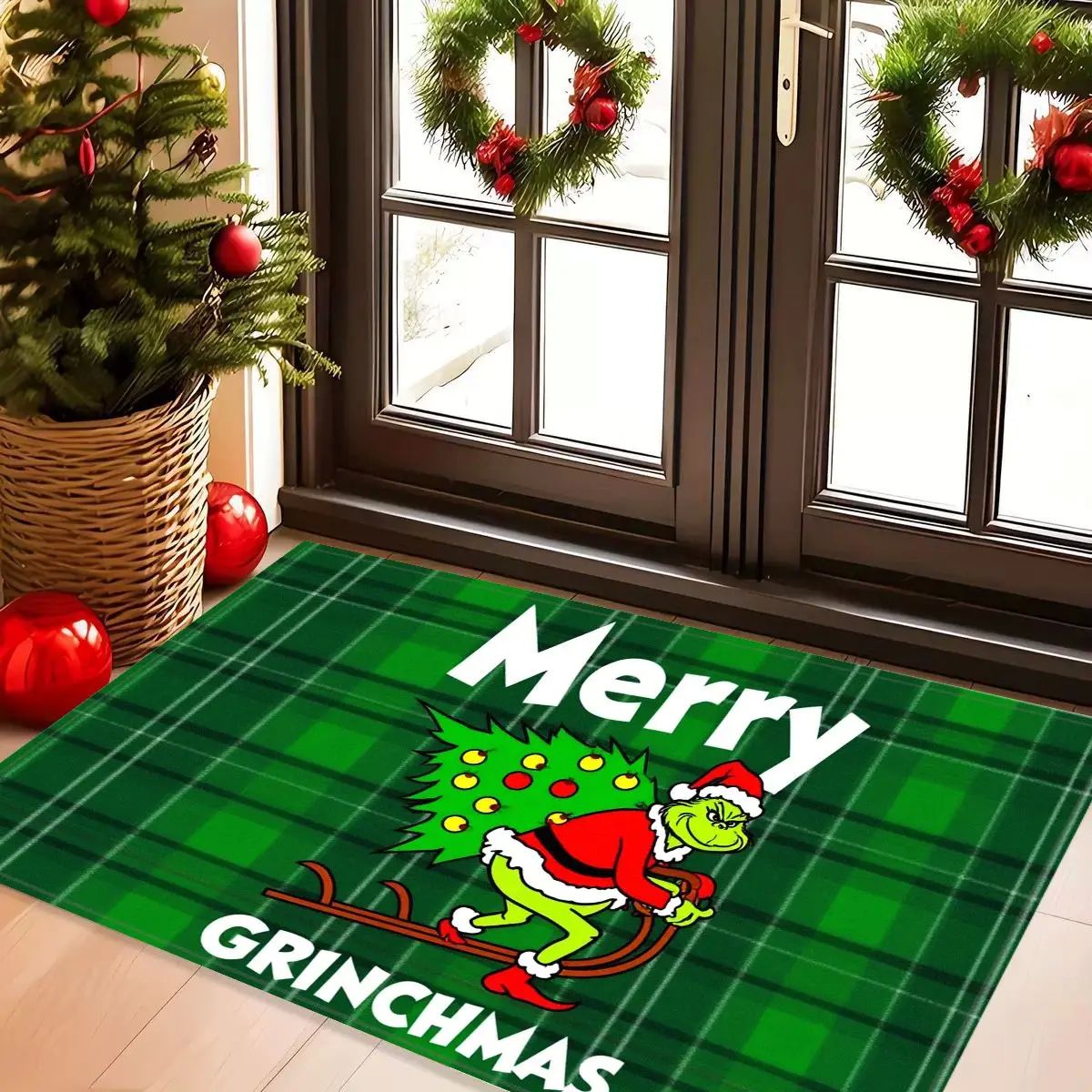 Christmas Santa Claus, Monster Grinch Carpet Home Decor, Sof