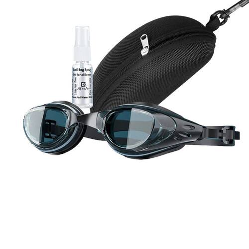 Myopia Prescription Swim Goggles for Adult Kids, Anti-Fog,Le