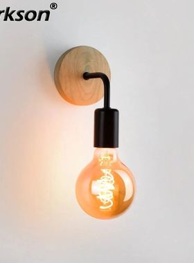 Wood Wall Lamp Vintage Sconce Wall Lights Fixture E27 Bedsid