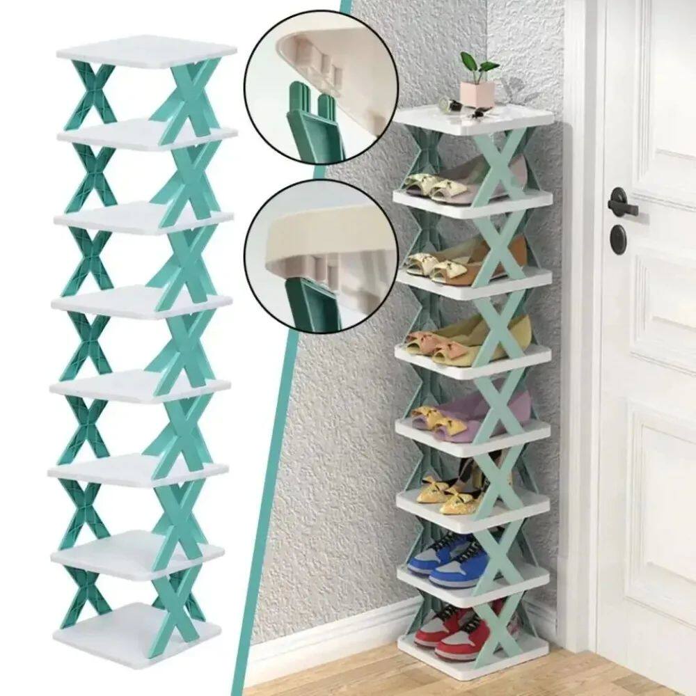 Detachable Folding Shoe Racks X-Shaped Space Saving Shoes St