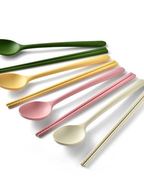 2/8Pcs Silicone Flatware Cutlery Set Sushi Sticks Coffee Tea