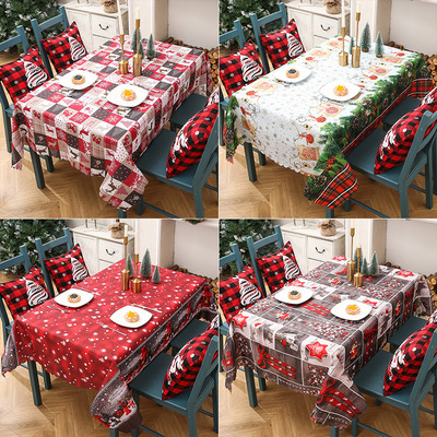 Christmas Tablecloth Printed Table Runner Christmas Furnishi