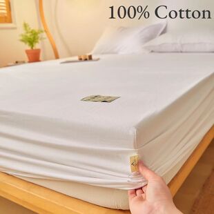 Fitted Bed Sheet Egyptian Pure Cotton Mattress Cover Bedspre