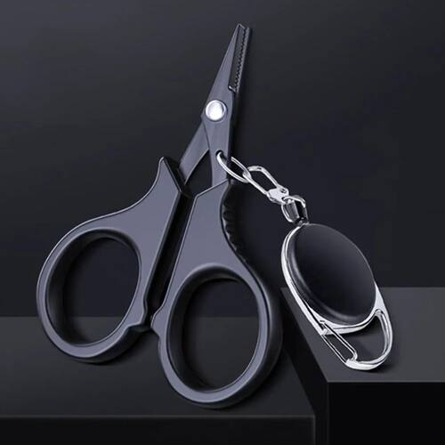 1Set Black Titanium Coating Stainless Steel Fishing Scissor
