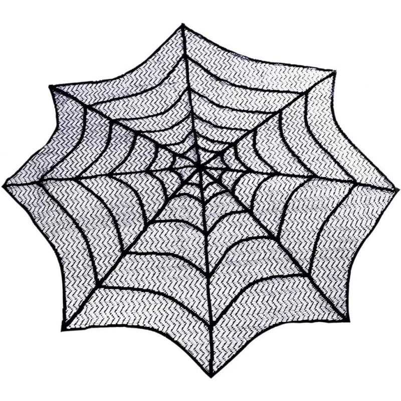 Halloween Tablecloth Lace Spiderweb Table Cloth, Centerpiece