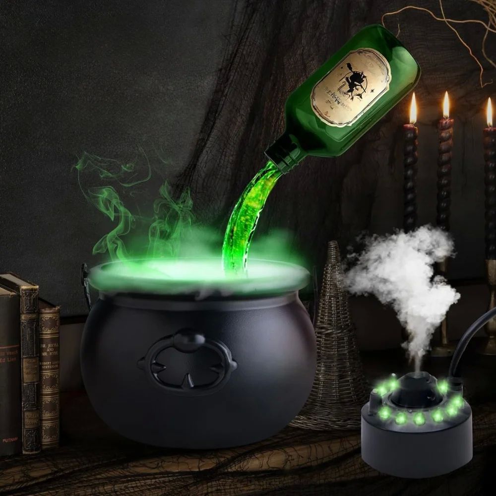 26CM Halloween Black Witch Cauldron Magic Float Bottle and D