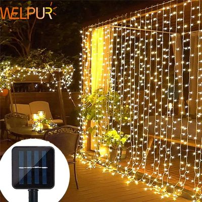 Solar Curtain Light LED Outdoor Waterproof 300leds Garland D