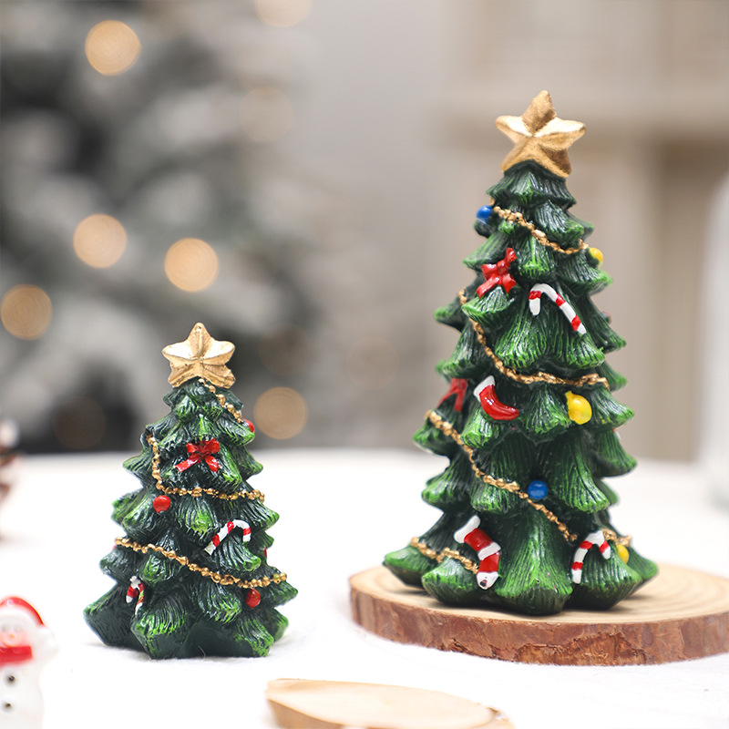Christmas Decorations European-style Resin Mini Christmas Tr