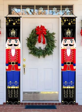 Christmas Nutcracker Banner Decorations Outdoor Solider Chri