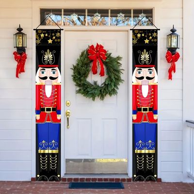 Christmas Nutcracker Banner Decorations Outdoor Solider Chri