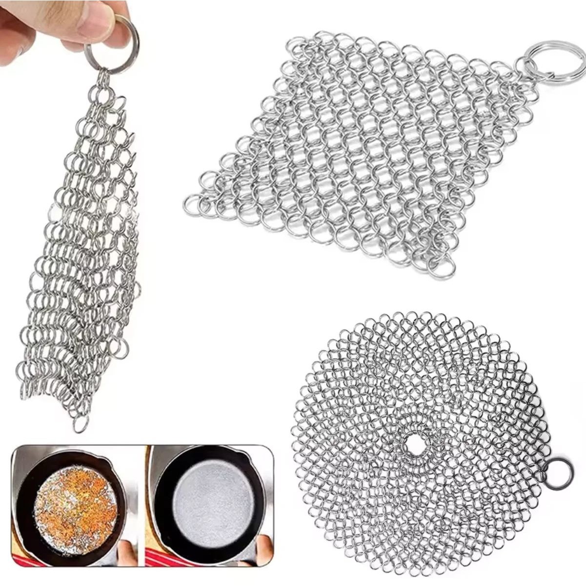 3 Size Kitchen Cleaning Stainless Steel Cleaner Scrubber  Re