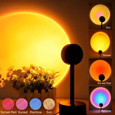 USB Sunset Light LED Rainbow Neon Night Lamp Sunset Projecto