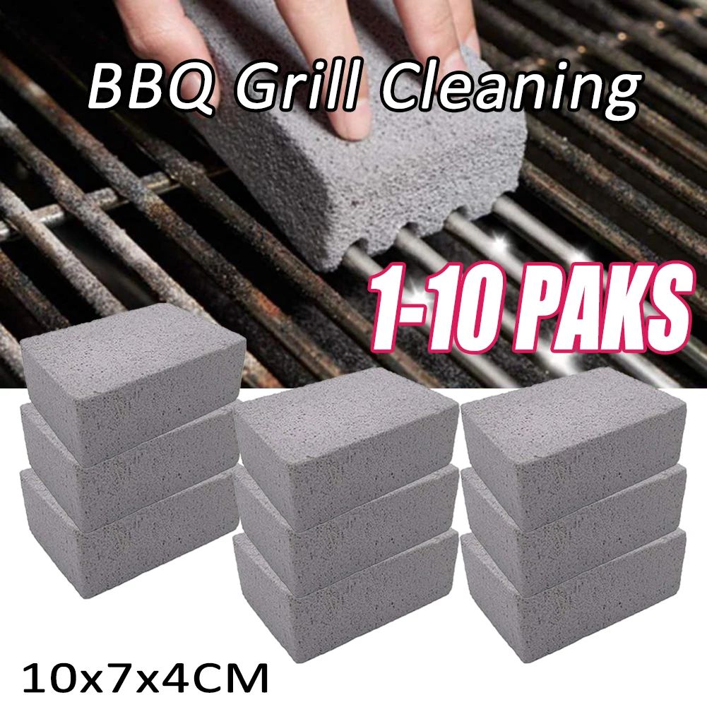 1-10PCS BBQ Grill Cleaning Brick Block Barbecue Natural Clea