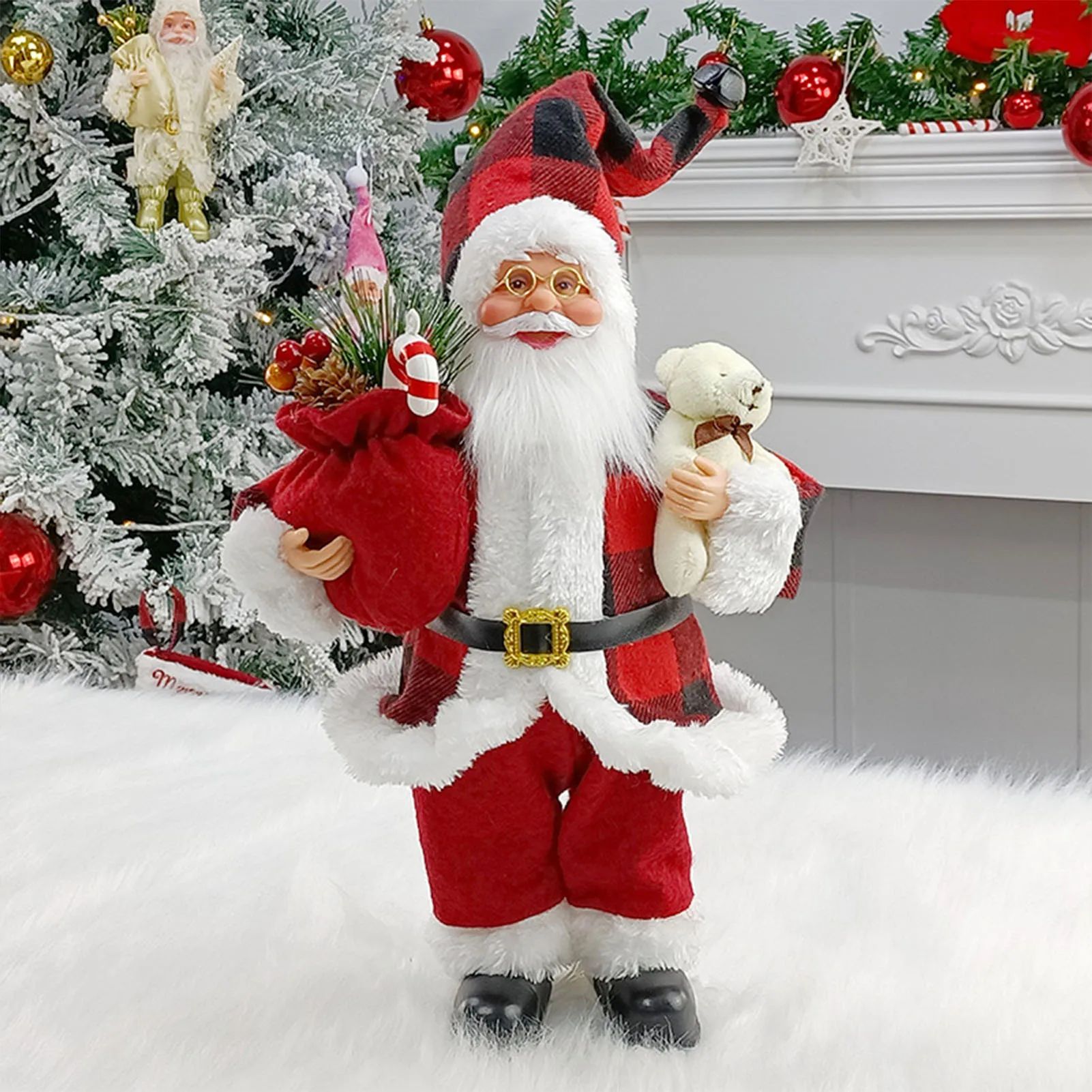 Christmas Sitting Standing Santa Claus Figurines Doll Cute 1