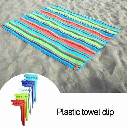 4PCS/Bag Beach Towel Clip Camping Mat Clip Outdoor Clothes P
