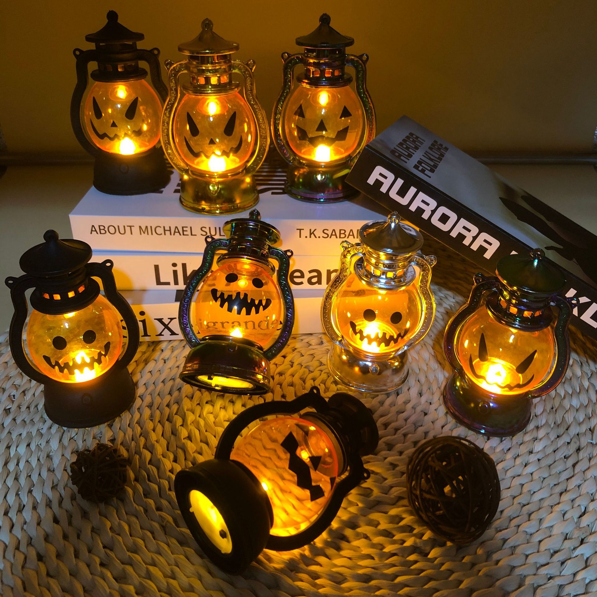 Halloween Decoration Pumpkin Lantern Vintage Easter Plastic