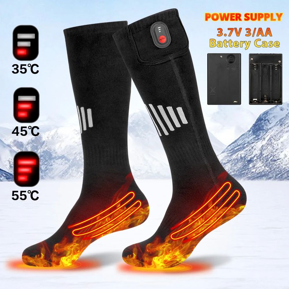 Winter Heated Socks Battery Case Thermal Socks Men's Women's