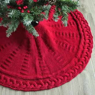 New Product Christmas Tree Skirt Knitted Tree Skirt Apron Ch