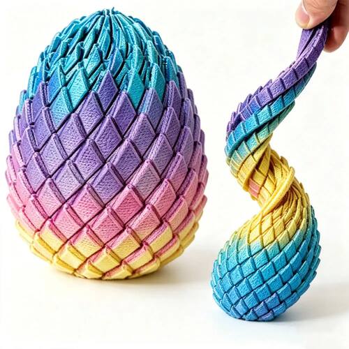 3D Printing Dragon Egg Stress Relief Model, Deformable Twist