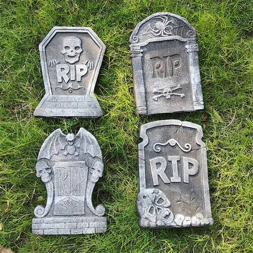 Halloween Realistic Tombstone Sign Decor Reusable Spooky Hor