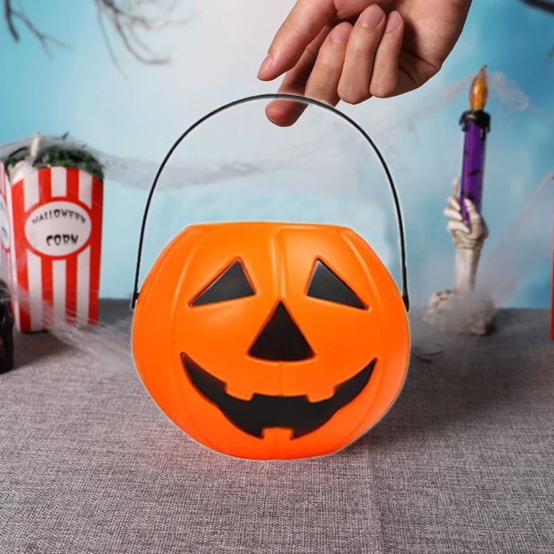 2pcs Halloween Pumpkin Bucket, Portable Pumpkin Lantern Cand
