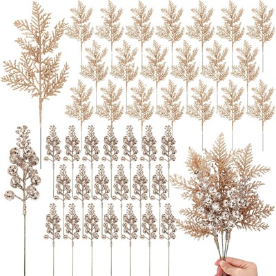 Glitter Christmas Decoration Artificial Berrys Bouquets Stal