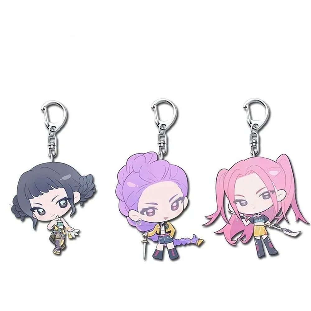 3Pcs Demon Hunters Kpop Rumi Mira Zoey Keychain Cosplay Wome